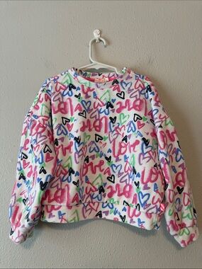 Billieblush Girls Graffiti Hearts Sweatshirt